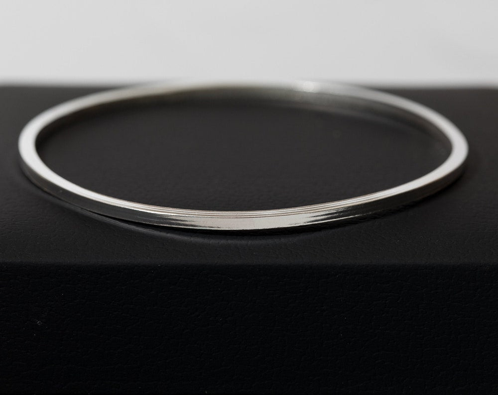 Handmade Square Sterling Silver Stacking Bangle